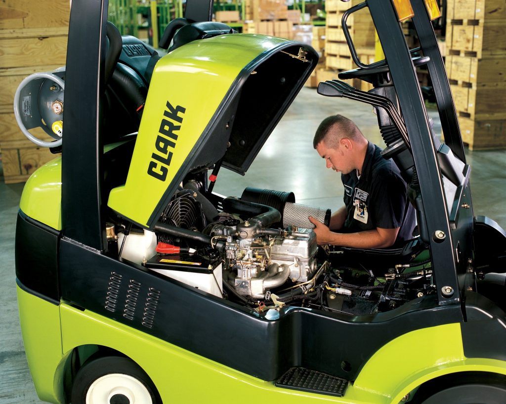 How to open engine hood on toyota forklift